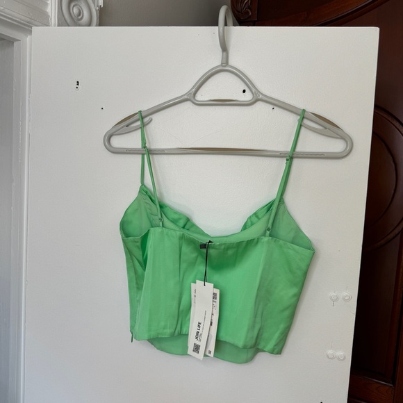 Corset-Style Satin Cropped Top - Picture 2 of 2